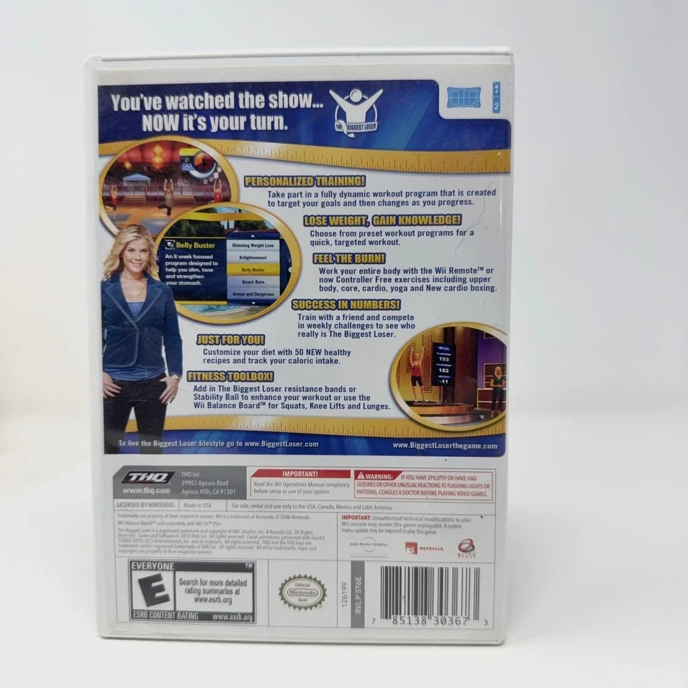 The Biggest Loser Challenge (Nintendo Wii, 2010) THQ Fitness Game